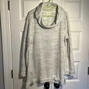 Maeve Anthropologie Cowl Neck Tunic Sweater Heather Grey Super Soft Xl - Picture 1 of 9