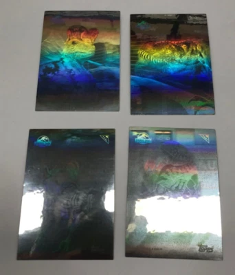 1993 Topps Jurassic Park Trading Cards Action Hologram Chase Card Full Set (4) - Image 1 of 3