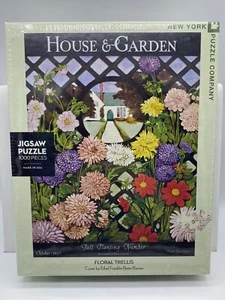 New York Puzzle Co 1000 Piece Jigsaw Puzzle New Yorker Floral Trellis Brand New - Picture 1 of 4