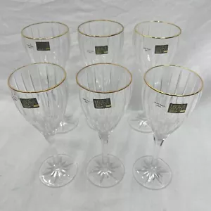 Sechs Set Mikasa GOLDENE TIARA Wasser Wein Becher 8 1/8"" & 8 7/8"" hoch NEU Gold - Bild 1 von 9