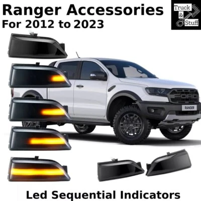 LED Sequential Dynamic Indicators For Ford Ranger Mirror Turn Signal 2012 - 2023 - Image 1 of 4