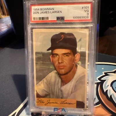 Bowman Don James Larsen 1954 #101 PSA 3 en muy buena condición novato Orioles Yankees - juego perfecto Foto 1 de 3