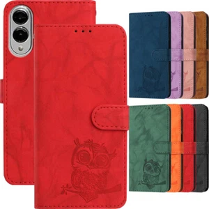 For Samsung S25 S24 S23 S22 S21 S20 S10 S9 S8 Owl Pattern Wallet Case Flip Cover - Picture 1 of 20