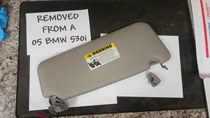 2004-2007 BMW 530i Driver Left Sunvisor Sun Visor Shade Assembly Screws & Clip - Picture 1 of 2