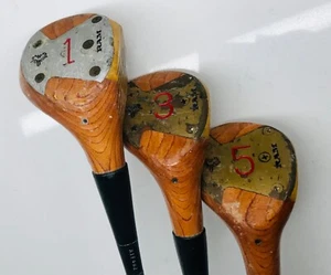Persimmon Ram Golden Girl Women's Fairway Drivers 1, 3 and 5 Wood Set RH Vintage - Picture 1 of 13