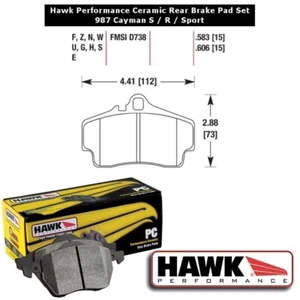 Hawk Performance Ceramic Rear Brake Pad Set 987 Cayman S / R / Sport - Picture 1 of 2