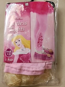 Disney Princess Aurora Footless Tights Child Size Small 4-6 Pink Yellow - Picture 1 of 5