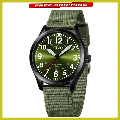 男士战术防水手表 - 夜光模拟显示 & 舒适贴合 — 第 1/4 张图片