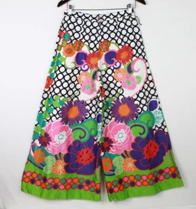 Pantalon vintage Tori Richard Liberty House femme 14 bas cloche hippie hawaïen - Photo 1/13