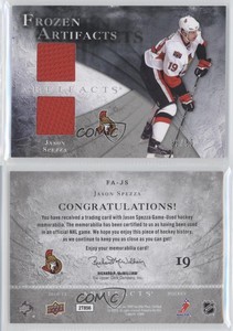 2010-11 Upper Deck Artifacts Frozen Jersey Silver /50 Jason Spezza #FA-JS