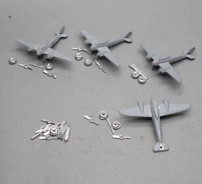 CANTIDAD:3 aviones modelo vintage de plomo/estaño del ejército de Estados Unidos NZ 4107-B 5" sin montar con flash Foto 1 de 4