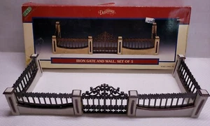 VINTAGE RARE 1995 LEMAX "IRON GATE & WALL" SET OF 5 PORCELAIN ACCESSORY  - Picture 1 of 12