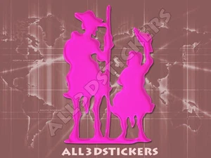 Adesivo Resinato 3D Don Chisciotte e Sancio Panza - Colore Rosa 110x70 mm. - Picture 1 of 1