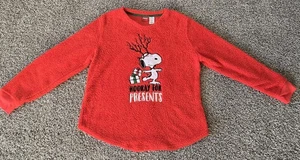 Suéter de Navidad Peanuts Snoopy Rojo Sherpa Vellón Mujer XL Bordado LS - Imagen 1 de 13