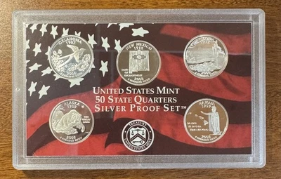 2008 US Mint “50 State Quarters” Silver Proof  5 coin set.  No BOX or COA. - Image 1 of 2