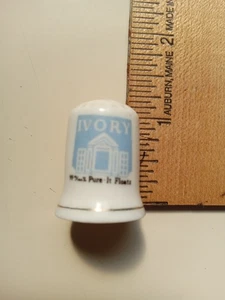 Ivory Soap "99% Pure It Floats White Ceramic Collectible Souvenir Thimble! - Picture 1 of 2