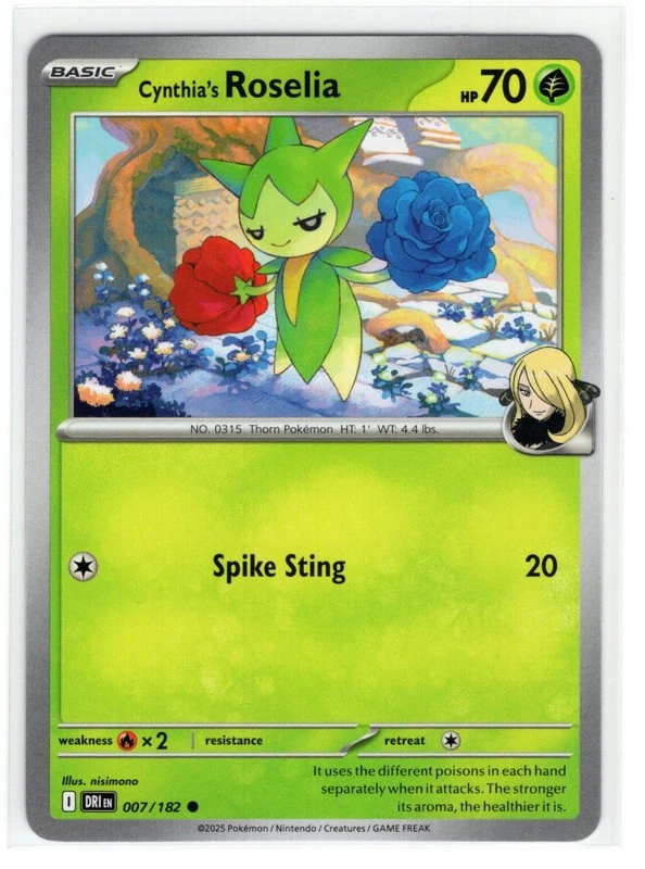 Pokemon Destined Rivals - 007/182 Cynthia's Roselia - Image 1 of 1