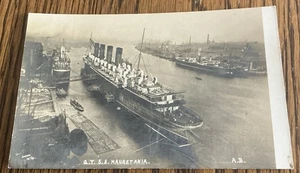 RPPC QTSS RMS Mauretania at Liverpool - Wonderfull Card. - Picture 1 of 10