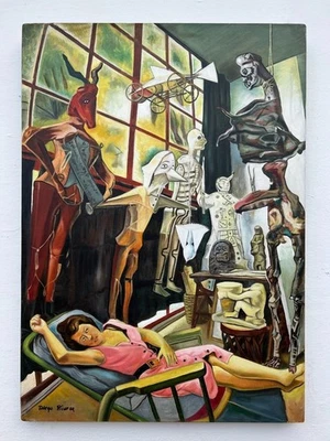 Pintura al óleo sobre lienzo Diego Rivera (hecha a mano) firmada y estampada 20 X 28 pulgadas Foto 1 de 4