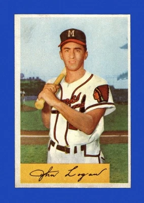 1954 Bowman Set-Break # 80 Johnny Logan EX-EXMINT *GMCARDS* - Image 1 of 2