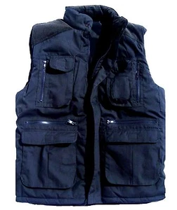 MENS 10 POCKET BODY WARMER Gents navy blue heavy duty padded jacket gilet - Picture 1 of 1