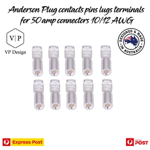10 x Anderson Plug contacts pins lugs terminals for 50 amp connectors 10/12 AWG - Picture 1 of 1