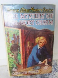 Vtg. 1936 Nancy Drew Mystery Stories: Mystery of the Ivory Charm + Color DJ - Picture 1 of 11