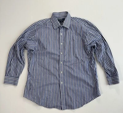 Camisa Polo Ralph Lauren Para Hombre 17 32/33 Botón Curham Azul Rayas De Colección Oficina Foto 1 de 4
