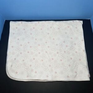 Lullaby Club Layette Baby Blanket Flowers Floral Reversible Stripes 2 Ply Lovey