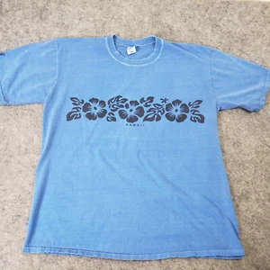 Vintage Crazy Shirts Mens XLarge Short Sleeve Blue Floral Hawaii Crewneck - Picture 1 of 11