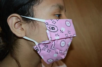 2 PCS  PINK Bandana Face Mask Washable Cotton Reusable Double Layer Fabric - Image 1 of 4