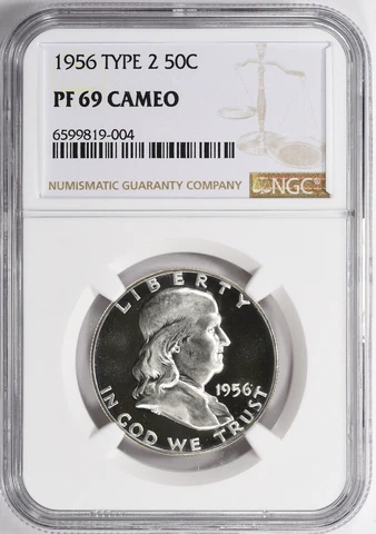 1956 Type 2 Franklin Half Dollar - NGC PF-69 Cameo Cover