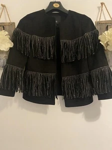 river island black/silver studded jacket - Picture 1 of 3