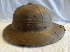 Vintage Authentic US Military Pith Safari Fiber Elephant Sun Helmet with Name