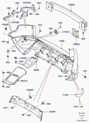 LR026327 Refuerzo Paragolpes Trasero para LAND ROVER RANGE ROVER EVOQUE 3570149 - Imagen 1 de 4