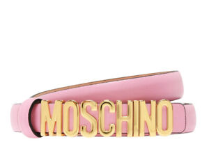 MOSCHINO CINTURA DONNA LOGO PLAQUE LEATHER BELT MADE IN ITALY 80348008222