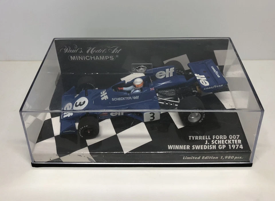1:43 F1 Minichamps Tyrrell Ford 007 Jody Scheckter 1974 Formula No Spark - Immagine 1 di 1