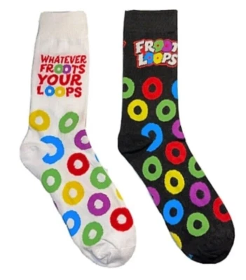 2 pares de calcetines de cereal Froot Loops, zapatos para hombre talla 8-12, para mujer, fruta L3 Mp Foto 1 de 2