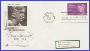 USA5 #1236 ADDR ARTCRAFT FDC   Eleanor Roosevelt - Picture 1 of 1