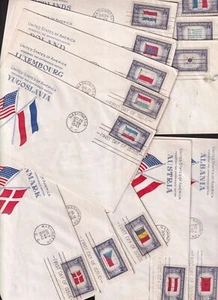 1943 Overrun Countries Sc 909-921-8 Grimsland FDCs set of 13 unaddressed (C5 - Picture 1 of 2