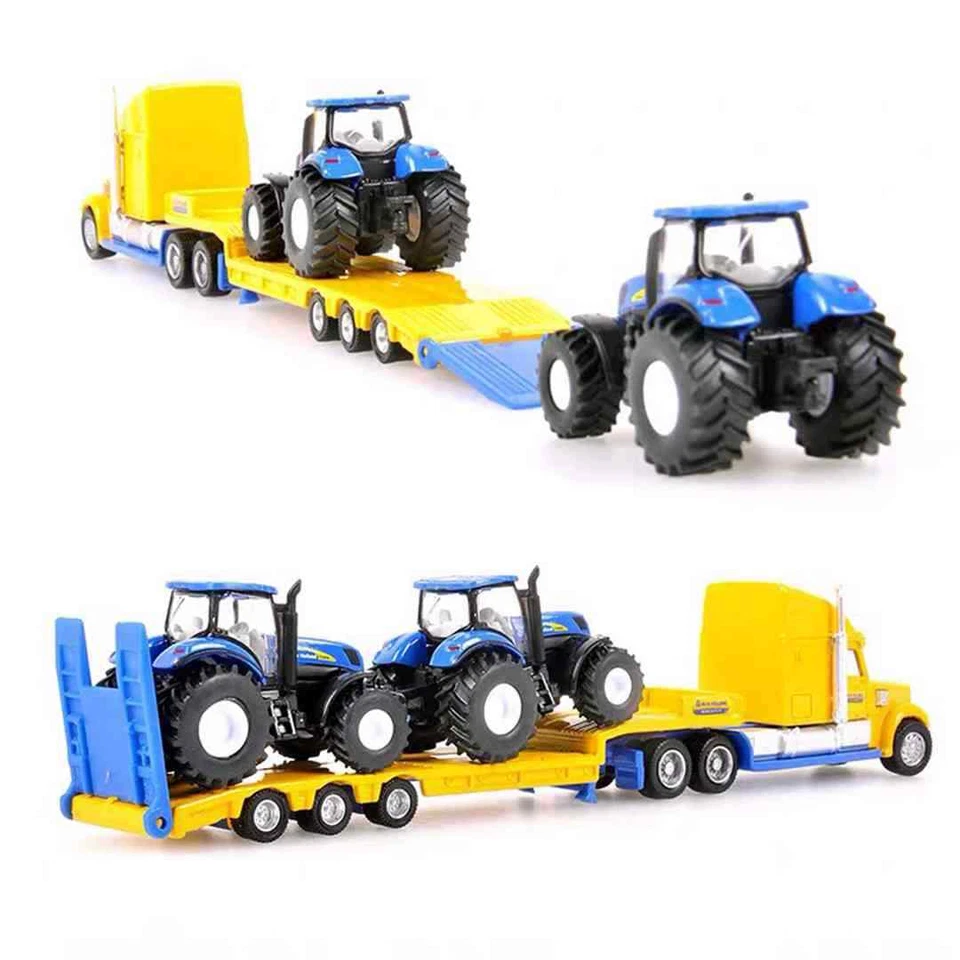 1:87 Siku Low Loader John Deere Tractors New Holland Diecast Toys Models Gifts - Immagine 1 di 4