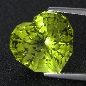 Impresionante corazón de cuarzo limón natural de 13,48 quilates corte mágico piedra preciosa suelta de Brasil - Imagen 1 de 3