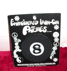 NEW Vintage Embroidered Iron-On Patch 2.5" 8 Ball By Kalan - Picture 1 of 1