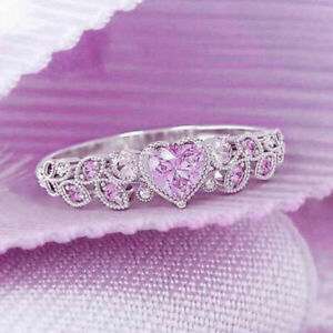 Fashion Cubic Zirconia Heart 925 Silver Women Ring Jewelry Wedding Rings Gifts