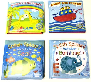 BRAND NEW BABY BATH BOOKS PLASTIC COATED FUN EDUCATIONAL TOYS FOR CHILDREN - Picture 1 of 5