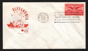 OPC 1949 Alexandria VA Bicentennial 6c Air Mail FDC Farnam Cachet Sc#C40 43991 - Picture 1 of 1