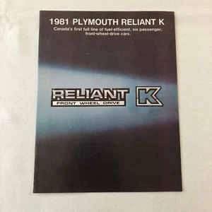 1981 Plymouth Reliant K Car Sales Brochure Catalog Coupe Sedan Station Wagon - Picture 1 of 7
