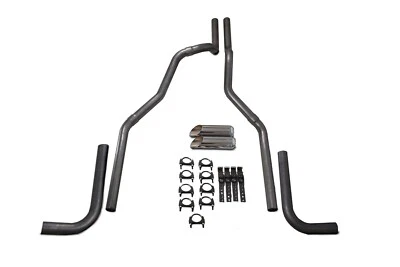 道奇 Ram 1500 94-03 2.5 英寸双排气套件无消声器斜杠头侧出口 — 第 1/2 张图片