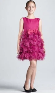 Marchesa Neiman Marcus + Target Girls Dress Sz LG 9-12 Fuchsia Silk Petal Skirt - Picture 1 of 9