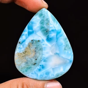 Natürlich Larimar Cabochon Lose Edelstein 104.80 Cts. (39 x 47 X 06 MM) Birne - Picture 1 of 7